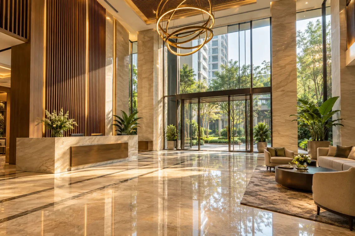 Marble entrance lobby