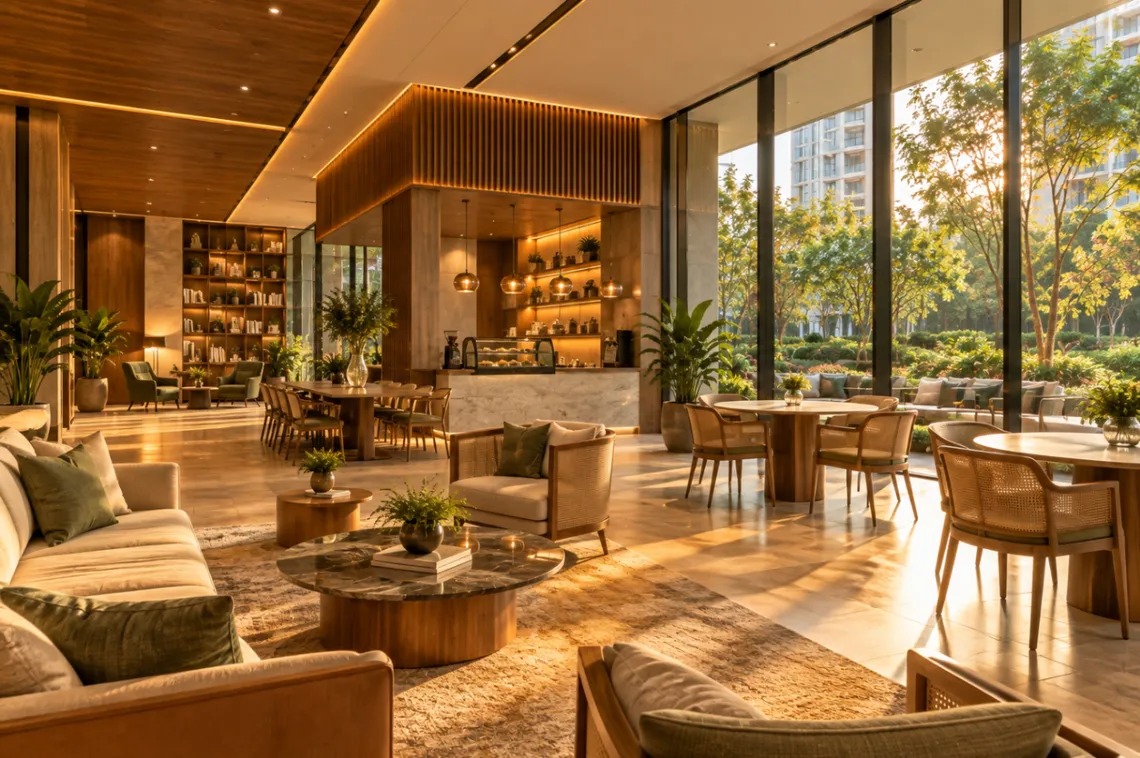 Clubhouse lounge and café