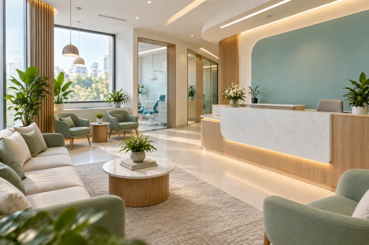 Bright, modern dental clinic waiting area